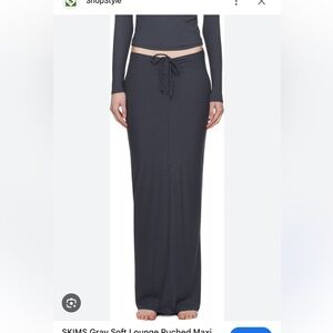 Skims Gray soft lounge skirt rouched XS LIKE NEW